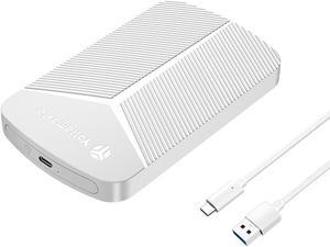 Yottamaster 2.5-inch HDD case external hard disk box HDD external shell C USB 3.1 6Gbps connection SSD shell supports HDD/SSD2.5-inch ssd shell supports 7mm thick two sections supports 4TB White
