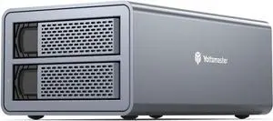 Dual Bay Hard Drive Enclosure,Yottamaster Aluminum USB3.0 2 Bay HDD Enclosure for 2.5"/3.5" SATA HDD/SSD Support 2 x 16 TB, 40mm Silent Fan, SATA 3.0 6Gbps