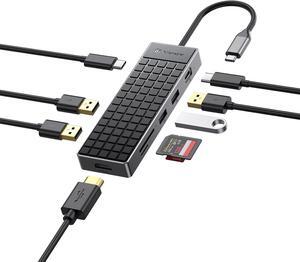 Yottamaster USB C Hub Hdmi Adapter, 9 in 1 USB C Hub Multiport Adapter with HDMI, USB A 3.0, USB C 3.0, SD/TF Card Reader, 100W PD, Compatible with MacBook Pro/Air and More Type C Laptop Devices