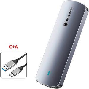 Yottamaster M.2 NVMe and SATA SSD Enclosure USB 3.2 Gen 2 Protocols 10Gbps NVMe, 5Gbps SATA PCIe M-Key (B+M Key) Built-in Metal Heat Sink with C to A 2-in-1 Cable