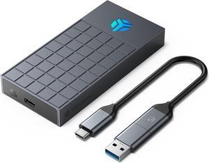 M.2 Gaming RGB NVME Enclosure, Yottamaster USB 3.1 Gen 2 10Gbps SSD Enclosure, External Hard Drive Enclosure Support UASP Trim, Fits PCIe 2280/2260/2242/2230 M Key/B+M Key, up to 4TB (Gray)
