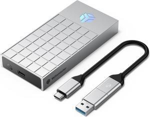 Yottamast M.2 Gaming RGB NVME Enclosure, USB 3.1 Gen 2 10Gbps SSD Enclosure, External Hard Drive Enclosure Support UASP Trim, Fits PCIe 2280/2260/2242/2230 M Key/B+M Key, up to 4TB (Sliver)