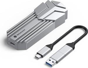 Yottamaster NVMe Enclosure, USB C 3.2 10Gbps External M.2 NVMe Enclosure Reader Fits 2230/42/60/80 M and B&M Key NVMe SSDs, Aluminum M.2 Enclosure Thunderbolt 3 Compatible [MS6-Grey]