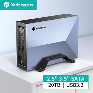 Yottamaster NAS 20TB Network Attached Storage Personal Cloud Storage 2.5 3.5 inch DiskStation Apple Storage Global Remote Access Auto Backup Media Server Samba DLNA Function for Plex TV/PC/Phone (Disk
