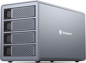 Yottamaster 4 Bay RAID Hard Drive Enclosure, 150W Aluminum USB3.0 RAID Enclosure for 3.5 & 2.5 Inch SATA HDD/SSD, Support 72TB(4x18TB) Direct Attached Storage DAS RAID1/5/10/JBOD/CLONE [FS4RU3]