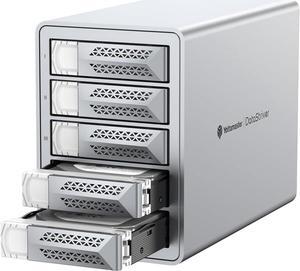 Yottamaster VN500C3 5 Bay Hard Drive Enclosure, 10Gbps Daisy-Chain 5 Bay DAS, Aluminum USB C DAS Enclosure Support 110TB (5x22TB), Max Up to 330TB for 2.5" & 3.5" SATA HDD/SSD (Diskless)