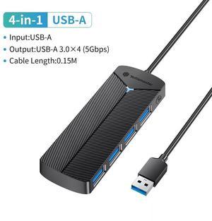 Yottamaster USB 3.0 Hub 4Port USB Hub USB Splitter USB Expander Type A/C for Laptops Desktop