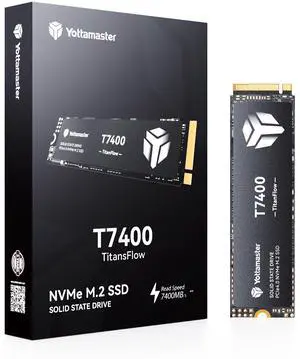 Yottamaster Gaming-grade 4TB SSD, M.2 PCIe Gen4x4 NVME SSD, Up to 7450/6500MB/s Read/Write, 4TB M.2 NVMe Internal Solid State Drive with 3D TLC NAND, Gaming SSD Compatible with PS5, PCs, Laptops