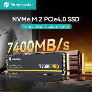 Yottamaster 512G SSD M.2 PCIe 4.0  Built for Gaming, Up to 7000MB/s, M.2 2280 NVMe Internal Solid State Drive with 3D QLC NAND Flash, Storage Upgrade for PS5, PC, Laptop, and Gaming