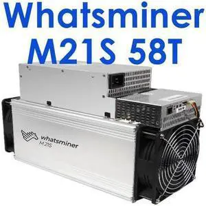 Whatsminer M21S 58T BTC Bitcoin Asic Miner Machine 3360W Include PSU Better Than M20S Antminer L3 S9 S17 T17e M3 M21S M30S Innosilicon T2 T3 A1066
