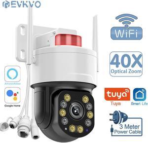 Wireless PTZ 50X Digital Zoom 5MP Security Camera Outdoor, 165FT Viewing  Distance Dual Lens 360° PTZ Camera Home Surveillance Cam, Auto Tracking