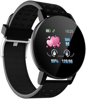 Smartwatch  Blood Pressure Heart Rate FitenessTracker Men Women Kids Smart Clock For Android IOS Smart Watch pk 116plus DZ0 Black