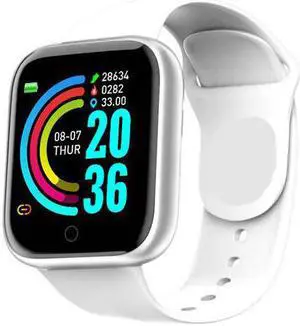 Smart Watch Sport Waterproof Heart Rate Blood Pressure Monitor Bluetooth Men Women Smartwatch For Android IOS PK apple watch White