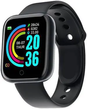 Smart Watch Sport Waterproof Heart Rate Blood Pressure Monitor Bluetooth Men Women Smartwatch For Android IOS PK apple watch Black