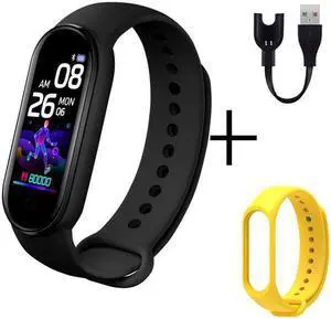 New M5 Smart Watch Women Heart Rate Monitor Fitness Tracker Pedometers Smartwatch Band Sport Watch for Men Yellow