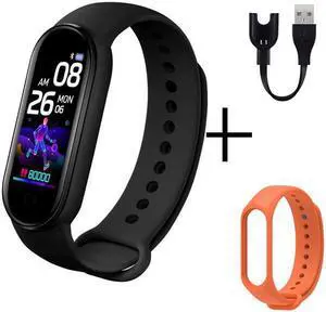 New M5 Smart Watch Women Heart Rate Monitor Fitness Tracker Pedometers Smartwatch Band Sport Watch for Men Orange
