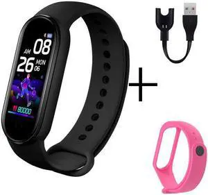 New M5 Smart Watch Women Heart Rate Monitor Fitness Tracker Pedometers Smartwatch Band Sport Watch for Men Pink