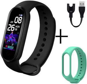New M5 Smart Watch Women Heart Rate Monitor Fitness Tracker Pedometers Smartwatch Band Sport Watch for Men Green