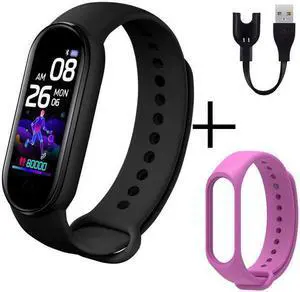 New M5 Smart Watch Women Heart Rate Monitor Fitness Tracker Pedometers Smartwatch Band Sport Watch for Men Purple