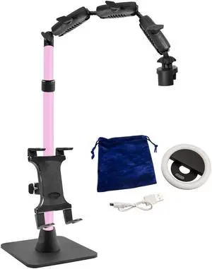 Arkon Mounts RCBTABLEPK - Dual Phone and Tablet Weighted Base Mount Stand (Remarkable Creators 3-in-1) - Pink