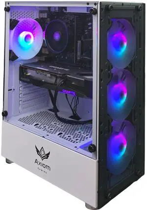 Axiom Gaming PC Desktop Computer Frostnova, AMD Ryzen 5 5500, 16GB RAM, 512GB SSD, AMD Radeon RX 6600 8GB GDDR6, Wi-Fi, Windows 11 Home