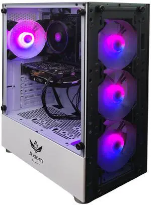 Axiom Gaming PC Whiteflare, AMD Ryzen 5, 16GB RAM, 512GB SSD, NVIDIA GeForce GTX 1060 6GB GDDR5, Wi-Fi, Windows 11 Home