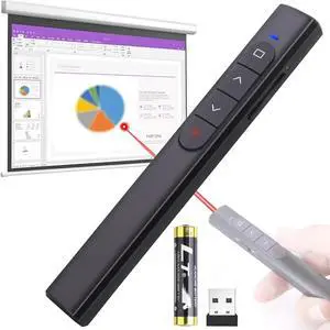 ZIQIAN Presentation Clicker with Red Pointer for Cats, 100FT USB Presentation Remote Control, Volume Control Hyperlink Wireless Presenter Remote, Slide PowerPoint Clicker for Mac/Win/Computer/Laptop