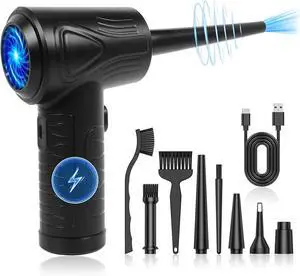 Compressed Air Duster, 3 Gear to 51000RPM Cordless Electric Air Duster, 6000mAh Rechargeable Air Blower with LED Light for Laptop Computer Camera Keyboard Cleaning Dust Hair Replace Compressed Air Can