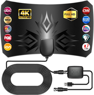 Amplificateur Antenne TV Numérique UHF - Prise Allume-cigare 12V/24V - Double Fixation Magnétique Ou Adhésive