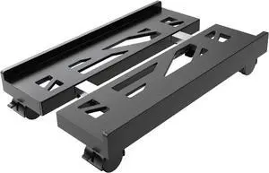 Adjustable Mobile CPU Stand, Ventilated Computer Tower Stand with 4 Caster Wheels Fits Most PC Tower, Under Desk CPU Holder PC Floor Cart Computer Riser for Gamers and Students (Black)
