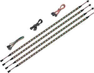 Adiven High Performance IC PC Light Strip 4PCs 19in Individually Addressable for 5V 3Pin LED Headers for Asus Aura,Gigabyte RGB Fusion, MSI Mystic Light