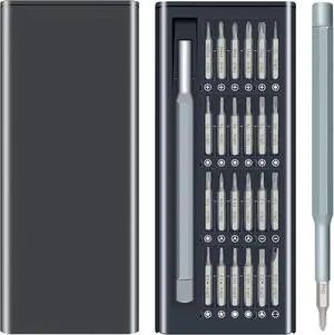 Adiven Precision Screwdriver Set, 25 in 1 Mini Magnetic Small Screwdriver Set Case for PC, Eyeglasses, Computer, Electronic, Watch Repair Kit with Phillips and Star Tiny Screw Driver