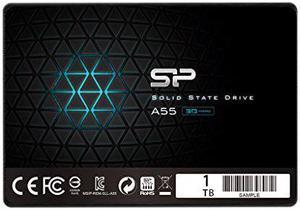 Silicon Power-1TB SSD 3D NAND A55 SLC Cache Performance Boost SATA III 2.5" 7mm (0.28") Internal Solid State Drive, Black