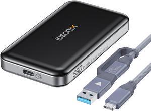 Dsonix 500G Portable SSD, External SSD 10Gbps USB 3.1 Gen 2, Up to 1030MB/s Read, Portable Hard Drive SSD Compatible with PC/Laptops/iPad/Mac (2 in 1 Cable Included)