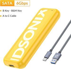 IDSONIX M.2 SATA SSD NGFF Enclosure, USB 3.1 Gen 1 (6 Gbps) to SATA PCI-E M.2 SSD Case Support UASP for SATA SSD Size 2230/2242/2260/2280 (M.2 SATA)