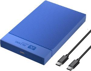 SAN ZANG BY IDsonix 2.5 Inch Hard Drive Enclosure, 6Gbps USB 3.1 Gen 1 to SATA III High-Speed Transmission for 7-9.5MM HDD SSD Enclosure, USB-C to USB-C, Support UASP Trim for PC PS4 Xbox (BLUE)