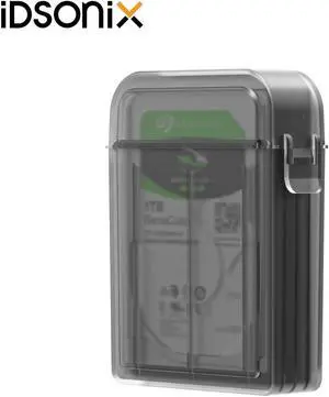 iDsonix 2.5 Inch Hard Drive Portable Carrying Case, Translucent 1 Pack Storage Box for HDD External Hard Drive Case, Protective Box with Anti-Static ,Shockproof and Dustproof Function