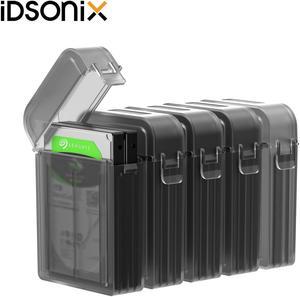 iDsonix Translucent 2.5 Inch Hard Drive Portable Carrying Case, 5 Pack Storage Box for HDD External Hard Drive Case, Protective Box with Anti-Static ,Shockproof and Dustproof Function