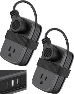 2 Pack Travel Power Strip with USB C Port, NTONPOWER Flat Plug Extension Cord with 4 Outlets 3 USB (1 USB C) for Cruise Ship, 4ft Wrapped Short Extension Cord for Home Hotel Travel Essentials