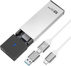 SAN ZANG BY iDsonix NVMe & SATA SSD Enclosure, USB 3.2 GEN 2 Type-C M.2 Enclosure for M-Key, B+M Key NVMe & SATA SSD with UASP Trim for 2230/2242/2260/2280 SSD Aluminum Silver