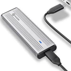 PHIXERO M.2 SATA and NVMe SSD Enclosure Aluminum Dual Protocol, USB 3.2 Gen 2 Type C 10Gbps, Fits B+M key and M-key M.2 2230,2242,2260,2280,Type C to C Cable Silver
