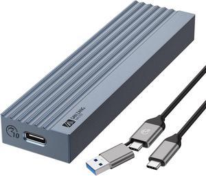 SANZANG BY IDSONIX Aluminum M.2 NVMe SSD Enclosure External Hard Drive Case USB 3.1 Gen 2 10 Gbps High Transmission 4TB UASP&Trim Gray