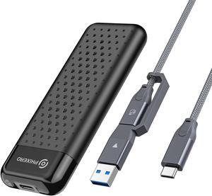 PHIXERO M.2 NVMe SSD Enclosure Reader USB 3.2 Gen 2 Type C 10Gbps High Speed Transmission External SSD Case M.2 Reader,Tool-Free,UASP,TRIM Black