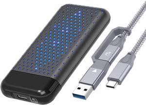 PHIXERO RGB M.2 NVMe SSD Enclosure Reader USB 3.2 Gen 2 Type C 10Gbps High Speed Transmission External SSD Case M.2 Reader,Tool-Free,UASP,TRIM Black