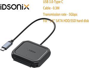 IDsonix USB C 3.0 Type C to 2.5" inch SATA HDD SSD Hard Drive Disk Adapter Cable USB Converter 30cm Cable Black
