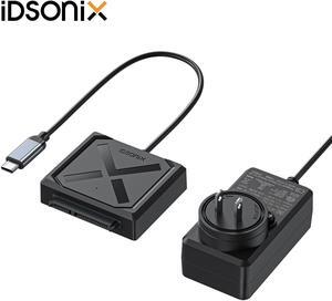 IDsonix USB C 3.0 Type C to 3.5" inch SATA HDD SSD Hard Drive Disk Adapter Cable USB Converter 30cm Cable Black + US Power Supply
