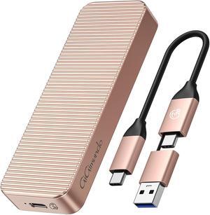 Gigimundo by iDsonix USB 3.2 Gen 2x2 Aluminum M.2 NVMe SSD Enclosure - 20Gbps Speed, UASP Trim Supported, Up to 4TB Capacity, Fits NVMe PCIe(M-Key/B+M Key) - Sizes 2230/2242/2260/2280 - Rose Gold