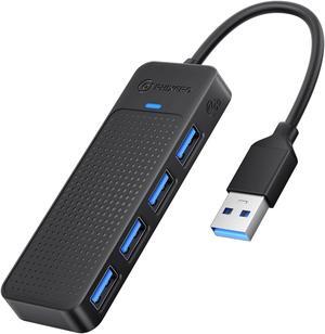 PHIXERO 15cm/0.5ft USB 3.0 Hub, 4-Port USB Hub USB Splitter with Super Speed 5Gbps, Ultra Slim USB Port Expander for Laptop, Desktop, Surface Pro, MacBook, Flash Drive