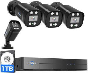 Hiseeu 3K Lite TVI Wired Security Camera System 8ch 5MP Lite H.265+ DVR 4PCS Cameras 1TB HDD Home CCTV Surveillance Camera System Outdoor&Indoor,Night Vision,24/7 Record
