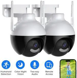 Hiseeu 1080P HD WIFI Camera For Indoor And Outdoor Use, Works with Alexa, 2.4GHz, Baby And Pet Monitor, Two-way Audio, Motion Detection Alarm Push, 2 pcs Cameras